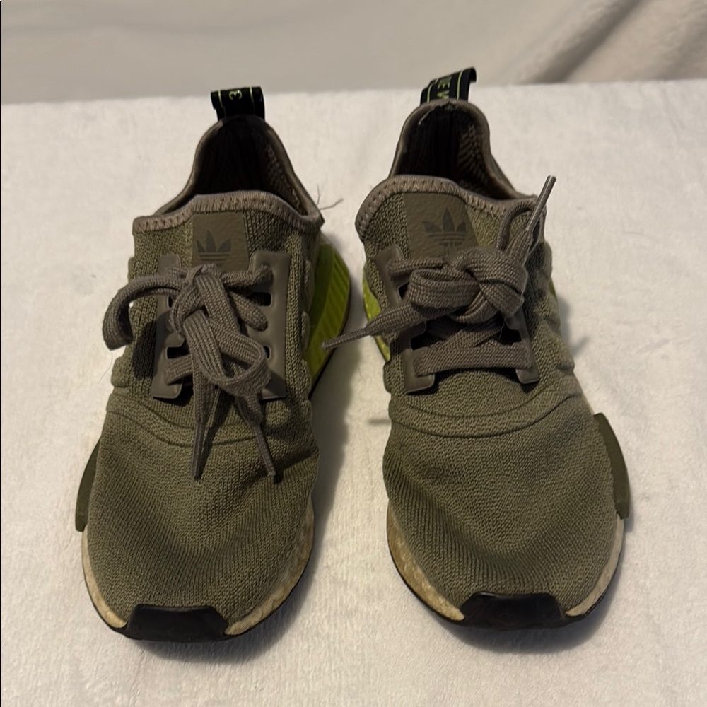 adidas Kids Sneakers in Olive and Neon Green